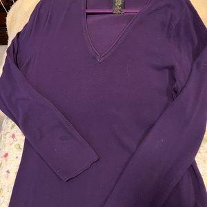 Purple V-neck Pullover Sweater XL